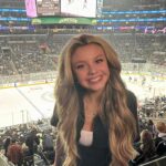 Mallory James Mahoney Instagram - Wonderful night tonight in #hockeywood @lakings OT Win with fantastic people 🖤👑🩶🏒 @ross_lynch @sterlingbeaumon @georgialeefilms Thank you for hosting us @lakings @sterlingbeaumon