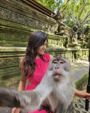 Manisha Yadav Instagram - How about you start this week with this pic-cha !! 😆🤷‍♀️.. Swipe to the 3rd pic and tell me if you also can’t get over how cuuuute the monkeys looking.😍🥰
@var.jain
