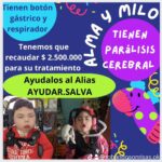 María Valenzuela Instagram – Alma y Milo nos necesitan ♥️ Estos dos soles se convirtieron en hermanos gracias a que Fernando y Natalia decidieron adoptarlos para cuidarlos y llenarlos de amor. Hoy están pasando por una situación muy difícil,a Fernando,su padre del corazón le diagnosticaron un tumor en la columna y tuvo que dejar de trabajar. Hoy más que nunca necesitan ayuda‼️ 
Tenemos que recaudar $ 2.500.000 para cubrir los gastos de los tratamientos de Alma y Milo 🙏. Doná lo que puedas al Alias AYUDAR.SALVA 💪🙏♥️