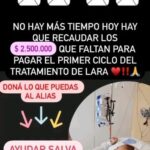 María Valenzuela Instagram - 🙏🙏🙏 Por favor, estamos en el límite! Puede ser tu hija, tu nieta, ayúdanos a ayudarla. Gracias en nombre de Lara ❤️ Alias: AYUDAR.SALVA a nombre de Natalia Paola García 🙏🙏🙏