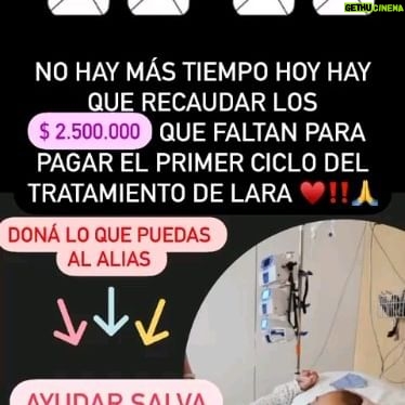 María Valenzuela Instagram - 🙏🙏🙏 Por favor, estamos en el límite! Puede ser tu hija, tu nieta, ayúdanos a ayudarla. Gracias en nombre de Lara ❤️ Alias: AYUDAR.SALVA a nombre de Natalia Paola García 🙏🙏🙏