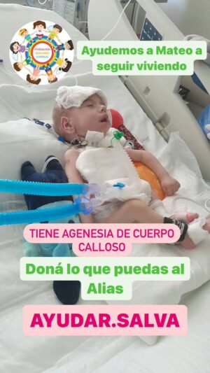 María Valenzuela Instagram - ❤️🙏Les presentamos a Mateo ,Mateo tiene Agenesia de cuerpo calloso ,dilatación pielocalicial izquierda, hiperbilirubinemia y malformación cerebral necesitamos recaudar $2.000.000 ( ese dinero será utilizado para su tratamiento 🙌),ayudemos a Mateo a seguir viviendo . 
Doná lo que puedas al Alias 👉AYUDAR.SALVA ❤️🙏 Contamos con ustedes?! Si no podes donar , nos ayudas compartiendo.