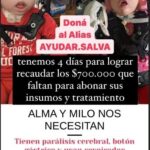 María Valenzuela Instagram – Ayudemos con lo que se pueda a Alma y Milo. Colaborando y difundiendo. Gracias ❣️ El Alias es: AYUDAR.SALVA