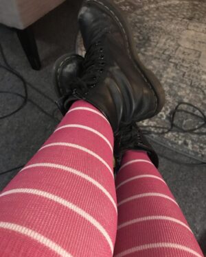 Mara Wilson Instagram - HAPPY BOOK BIRTHDAY, #OneForAll! To celebrate this amazing book (link to buy in bio!) with a protagonist who has #POTS, written by an author with POTS, and narrated by audiobook narrator with POTS (me!), here are some COMPRESSION SOCK BOOTH SELFIES! Here are the cute compression socks I wore while recording this amazing book.

Not only is it great #OwnVoices representation, it’s also a fun, swashbuckling, romantic, thrilling YA retelling of The Three Musketeers! So thrilled to lend my voice to this awesome book. Link in bio, be sure to let me know who your favorite characters are! And maybe your favorite compression socks 😂 ⚔️ 💜 #sisterhoodofthestabstab #pots #posturalorthostatictachycardiasyndrome #dysautonomia #disabledkidlit #potsawareness #yabooks #audiobooks #compressionsocks #compressionsocksrock