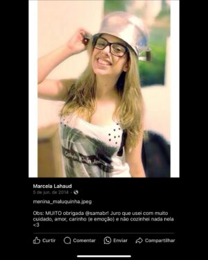 Marcela Lahaud Instagram - Uma das minhas maiores realizações de infância foi, com certeza, usar o chapéu original do meu personagem favorito ❤️!

Foi o livro mais disputado da biblioteca da escola.
Foi o filme que eu mais aluguei na locadora.

As crianças da minha época só liam escritores brasileiros por obrigação.
Exceto Ziraldo.

Ziraldo, a minha geração é tosca.
Mas uma das poucas coisas que soubemos valorizar (e tivemos a honra de apreciar) foram suas obras.

Obrigada por fazer parte de lembranças tão ricas e felizes dos millenium.
Descanse e fique em paz! 😌

📸 tirada há 10 anos apenas kkkring 

PS: muito obrigada @brunobock por ter me apresentado o @samabr e pelo registro com o seu chapéu! 🙃
O tipo de foto que nunca perderá o seu valor.