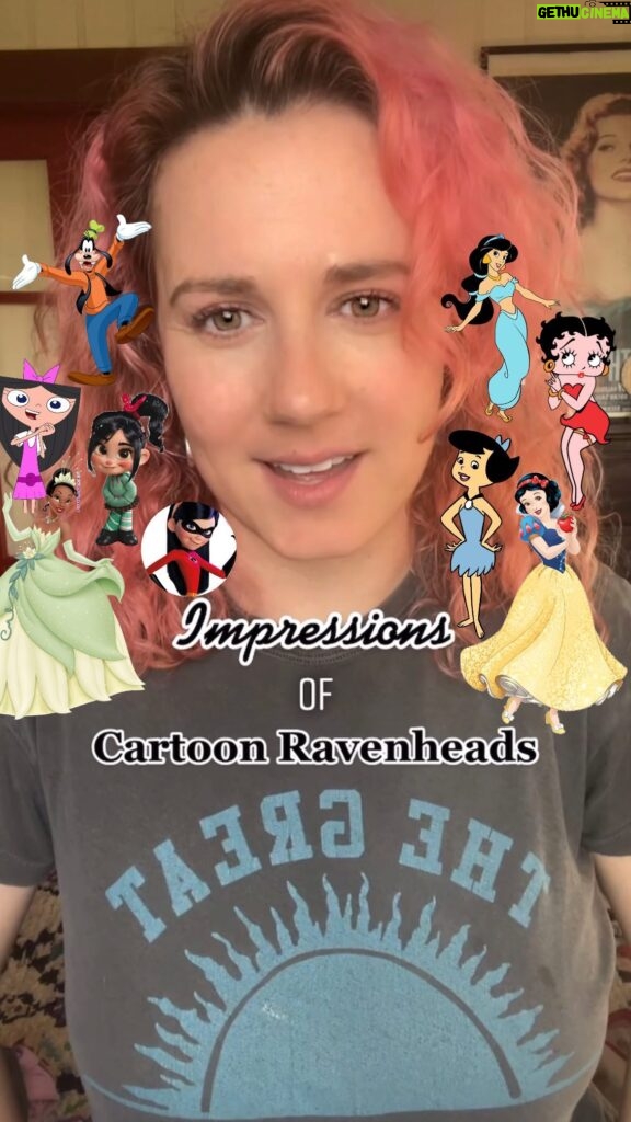 Marcella Lentz-Pope Instagram - Raven head? Raven haired? More cartoon hair color impressions… and sorry dad for not even coming close to goofy 🤦‍♀️