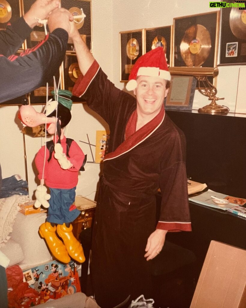 Marcella Lentz-Pope Instagram - Christmas 1984 (before I was born) while my dad was voicing Goofy for Disney. We still have that puppet☺️ **The gold records are my dads from various projects he voiced. A lot of Disney as well as Star Wars read alongs and others.