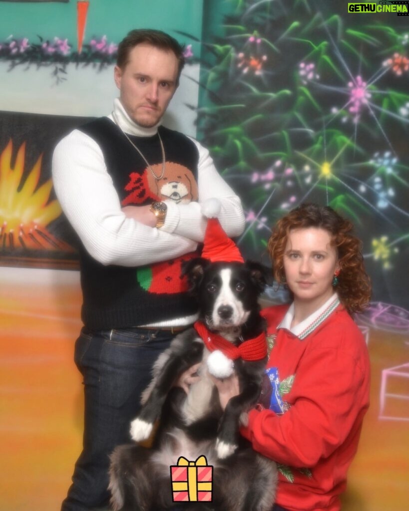 Marcella Lentz-Pope Instagram - I hope everyone has been having a joyous or peaceful or lazy or whatever kind of holiday your mental health needs. Happy new year everyone. There is so much I’m grateful for least of which is getting my sh*t together to actually get a holiday photo. Unfortunately this was taken a few days before we adopted Indy but she will be in next years! @awkwardfamilyphotos