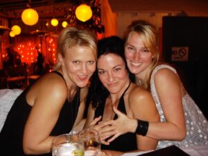 Marguerite MacIntyre Instagram - A belated Happy Birthday post to fabulous sparkle bringer @TashaAmes!! I look really dumb here but I love seeing you smooshed between me and @liztigelaar. Especially this year. But always, really. Always, girlie. ❤️