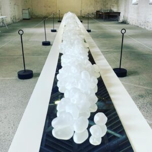 Maria Doyle Kennedy Instagram - We had a very moving visit to @irishworkhousecentre to see @glass_potatoes in situ and hear the beautiful score (composed by Kieran and featuring the magnificent singing of the Voice Squad ). It is a place that’s really worth a visit ….representing a dark part of our history but doing so with great honour and a desire to venerate those who have passed through there. Beautiful drawings by #DavidRooney , beautiful sculpture by @kierantuohysculptor …. Care and depth of intention by #DavidBroderick and team #Christy #Cait . It was deeply affecting and worth your time #Portumna
