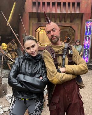 Maria Bakalova Instagram - #gotgvol3 is out!!!! 🥹♥️🫶
Go see it!!!!! 🐶🚀 …it’s an emotional journey, be prepared 🫠

@guardiansofthegalaxy @jamesgunn and @marvelstudios I love you! 

P.S. Kraglin, @thejudgegunn I’ll, earn your love! 

💃: @highheelprncess 
💇‍♀️: @peterluxhair 
💄: @aaronpaulbeauty
