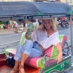 Maria Bello Instagram - Nothing better than a tuk tuk ride to a food market in Bangkok drinking a cold beer. #tuktukthailand 😎