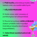 Maria Veitola Instagram – Vappu on hei ovella, nyt meille kuolevaisillekin. Vappua jo viikkoja juhlinut haalarikansa on nimittäin ymmärrykseni tuolla puolen ja ainoa selitys ilmiölle on, että ilmeisesti en osaa pitää hauskaa. 😸

Vappu ei nimittäin ole mikään suosikkijuhlani. Antipatiani tätä sinänsä aivan ihanaa kevään avausta kohtaan liittyy ihmisten käyttäymiseen juhlapyhinä. Kännissä kun sitä tulee tehtyä ja sanottua kaikkea typerää. 

Vappuun liittyy keskeisesti alkoholin runsas kuluttaminen ja sen myötä vapautunut, jopa sekopäinen käytös. Jospa tämä vuosi kuitenkin olla erilainen? Olen kokenut vapun jo 51 kertaa ja siksi tein muistilistan kaikille juhlijoille. 🌸

Kaiken hauskuuden ja hulluuden keskellä on nimittäin hyvä pitää mielessä muutama perusasia. Nämä muuten sopivat moneen juhlaan. Suosittelen siksikin jakamaan tätä postausta eteenpäin. 

Turvallisempien ja ihanampien juhlien puolesta, nyt ja aina! 💘