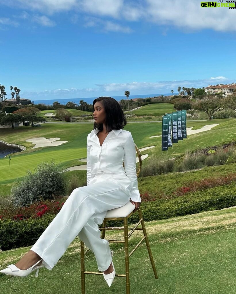 Mariama Diallo Instagram - Office for the day @naacpimageawards 🎙️ So honored to be hosting at the @naacp Gold tournament this morning. Swipe to see a few highlights from the event ! More to come. Thank you so muc @naacp & @wellsfargo for having me host. Full outfit from @styledbylanimal x @lanimalco 🤍 (cuz I know yall will ask lol )