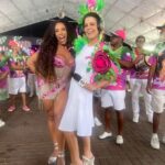 Mariana Gross Instagram - A Rainha e o filezinho de borboleta. @evelynbastosoficial 👑 🦋 💚💖