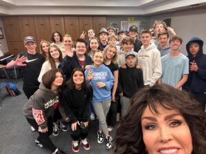 Marie Osmond Instagram - One of my favorite things to do when up in Salt Lake is to visit my son Matthew’s seminary classes!!🥰 I love being able to watch him teach these young people and hearing their amazing testimonies of Jesus Christ!💕🤍 Make sure you check out all five photos from his classes. They’re all such amazing kids!!!!