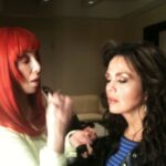 Marie Osmond Instagram - If you got to watch @thedrewbarrymoreshow today, I mentioned I’d post photos of Cher with me after our shows in Vegas, having fun with both our loves…makeup!!! For those joining me tomorrow at the benefit concert, you’ll see the sparkling lipstick trick she taught me! Watch me as I transform myself into Cher through the art of makeup!🥰 Just go to my Professional Dashboard above and hit the icon that says “Makeovers”.🥰💄💋