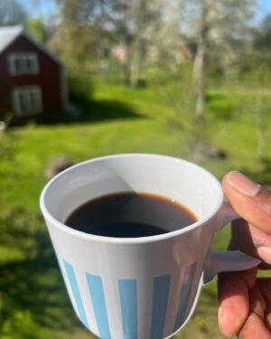 Marika Carlsson Instagram - Sommarmorgonskaffe. Änteligen! #sommar #njuter