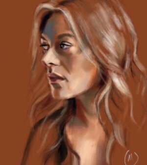 Marin Ireland Instagram - Totally blown away by this gorgeous fan art by @whistlebinky …I’ve never looked better. So deeply flattered. (Based on a photo by the inimitable @joanmarcus). Thank you 💜