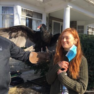 Marin Ireland Instagram - My Christmas card this year. For everyone who thought the vulture in episode 3 was maybe CGI…he was not. (Also we think it’s just mammals that died so Dennis Rodman—that is this bird’s name—would theoretically still be alive). He was a great scene partner and I loved him. #ythelastman