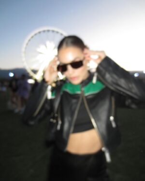 Marina Bastarache Instagram - Coachella Day 2 🖤

Outfit:
- sunnies @ferragamo_official_store 
- coat and shorts @revolve 
- bag @re.tyche @gucci 
- boots @hm