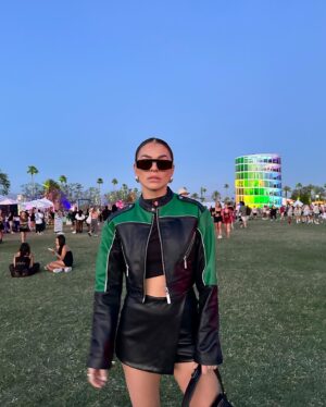 Marina Bastarache Instagram - Coachella Day 2 🖤

Outfit:
- sunnies @ferragamo_official_store 
- coat and shorts @revolve 
- bag @re.tyche @gucci 
- boots @hm