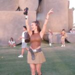 Marina Bastarache Instagram - COACHELLA DAY 1 🤠 the girls are girling! Outfit details - boots @revolve - skirt @HM - belt @revolve - top @ssense - bag @re.tyche