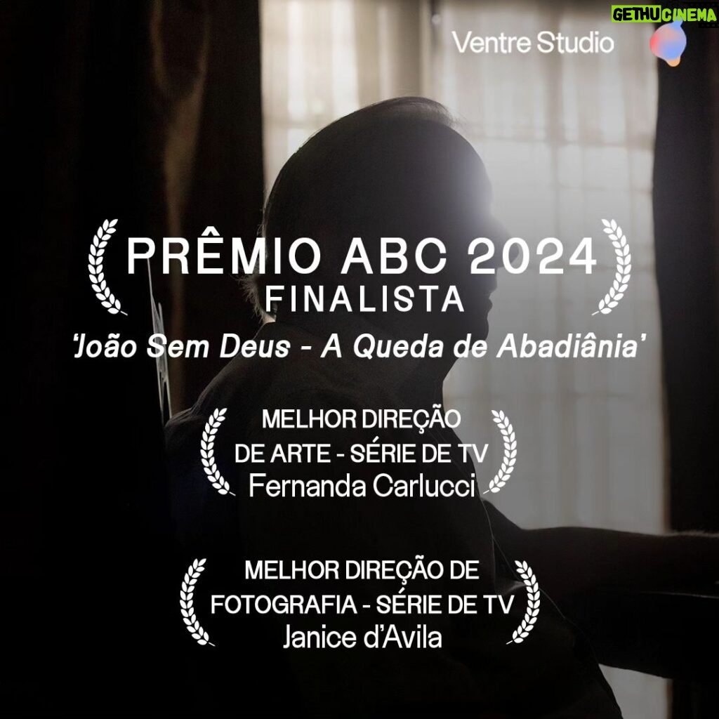 Marina Person Instagram - FINALISTA! 🏆✨ Após votação entre os associados, ‘João Sem Deus - A Queda de Abadiânia’ chegou à última etapa do Prêmio ABC 2024 • @abcine. A minissérie foi selecionada como finalista nas seguintes categorias: ✨ Melhor Direção de Arte • Série de TV Fernanda Carlucci • @fernandacarlucci ✨ Melhor Direção de Fotografia • Série de TV Janice d’Avila • @janicedavila A premiação ocorrerá neste sábado, 18 de maio, na @cinemateca.brasileira. Coprodução @VentreStudio, @coraleuropa, @canalbrasil e @tvioficial, 'João Sem Deus' tem direção de @marinaperson e é uma criação de @patriciacorso81, @_leonardo_moreira e @giulianocedroni com colaboração de roteiro de @lfnoe. A minissérie pode ser conferida no @globoplay Canais.