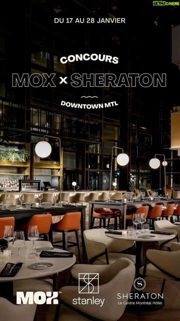 Maripier Morin Instagram - CONCOURS 🍹 MOX X Le Centre Sheraton Montréal Nous sommes fiers d’annoncer que les produits MOX sont maintenant disponibles au restaurant Stanley, juste à temps pour le mois sans alcool ! Pour l’occasion, nous vous offrons la chance de gagner deux entrées exclusives à la soirée MOX X Stanley du Centre Sheraton Montréal, le 1er février prochain et, ce n’est pas tout ! Nous sommes heureux de vous offrir aussi un souper pour deux personnes au restaurant Stanley dans l’année qui suit, en plus d’une nuitée pour deux personnes à l’hôtel en chambre Club, offrant l’accès privilégié au Salon Club Sheraton, qui inclut de multiples avantages quotidiens tel que le petit déjeuner, hors d’œuvres en soirée, service personnalisé et bien plus. Pour participer • Suivez-nous : @moxmocktail @stanleymontreal @sheratonmontreal • Identifiez la personne avec qui vous aimeriez venir à cette Soirée Exclusive (1 @ = 1 🎟️) • Aimez et sauvegardez cette publication BONUS : partagez le concours pour une chance supplémentaire de gagner. ✨ Notez que vous devez être libres le 1er février pour assister à la soirée et les réservations pour le souper et la nuitée doivent être faites dans un délai d’un an. Le concours se termine le 28 janvier à 23h59 et l’heureuse personne gagnante sera tirée au hasard le lendemain puis, annoncée en story seulement. Vous devez être majeur et résident du Québec pour participer. Facebook et Instagram ne sont pas associés à ce concours. Attention aux fraudeurs et aux dates du concours - nous ne demandons jamais d’informations bancaire.