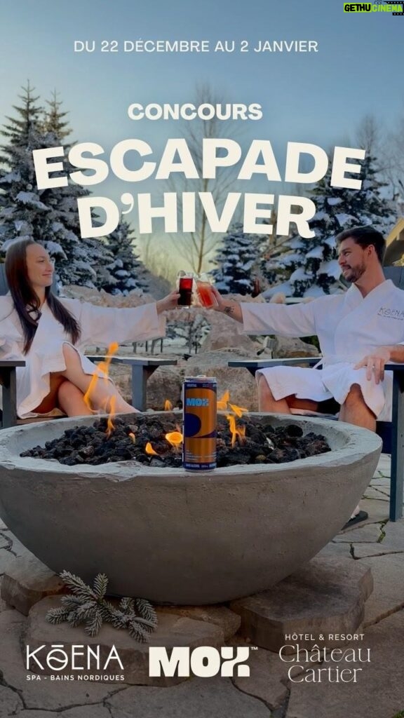 Maripier Morin Instagram - CONCOURS 🍹❄️ ESCAPADE D’HIVER MOX vous invite à profiter pleinement de l’hiver en collaboration avec Koena Spa et le Château Cartier ! Partagez le plaisir de célébrer seul.e, en famille ou entre ami.e.s grâce à MOX durant les Fêtes et courez la chance de remporter notre grand prix de deux (2) nuitées pour 2 personnes au Château Cartier, avec quatre (4) accès à l’expérience thermale du Koena Spa (incluant la robe de chambre) le tout accompagné de MOX ! ✨ Pour participer ✨ • Suivez-nous : @moxmocktail, @koena.spa et @chateaucartierhotelresort • Identifiez la personne avec qui vous aimeriez vivre une escapade d'hiver MOX (1 @ = 1 🎟️) • Aimez et sauvegardez cette publication BONUS : partagez le concours pour une chance supplémentaire de gagner. Le concours se termine le 2 janvier à 23h59 et l’heureuse personne gagnante sera tirée au hasard le lendemain puis, annoncée en story seulement. Vous devez être majeur et résident du Québec pour participer. Facebook et Instagram ne sont pas associé à ce concours. Attention aux fraudeurs et aux dates du concours - nous ne demandons jamais d’informations bancaire.