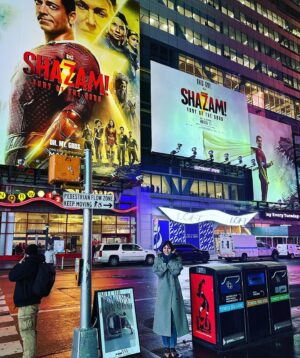 Marta Milans Instagram - This Guy ❤️ @shazammovie ⚡️⚡️⚡️ all over Times Square. No big deal !!! Can’t wait to share this with the whole wide world ❤️❤️❤️ @dcofficial @newlinecinema @wbpictures