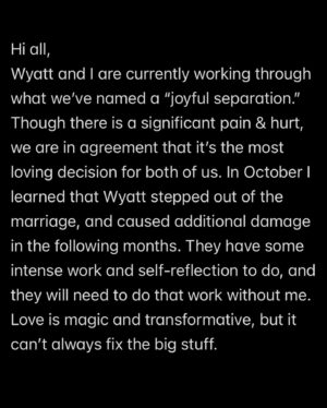 Mary Lambert Instagram - Thank you for your support as we move through this next season. There is no villain, there are no sides. Love you all ❤️‍🩹