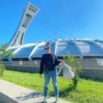 Maude Harcheb Instagram - Montréal - jour 2 - le jardin botanique - il est magnifique 🤩 - le stade olympique - Indie gagne l’or - encore 12 km de marche sur le plateau, le quartier des spectacles, le quartier latin - la poussette passe pas - caresser tous les chiens et chats de la ville C’est tellement cool 🥺🖤