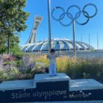 Maude Harcheb Instagram - Montréal - jour 2 - le jardin botanique - il est magnifique 🤩 - le stade olympique - Indie gagne l’or - encore 12 km de marche sur le plateau, le quartier des spectacles, le quartier latin - la poussette passe pas - caresser tous les chiens et chats de la ville C’est tellement cool 🥺🖤