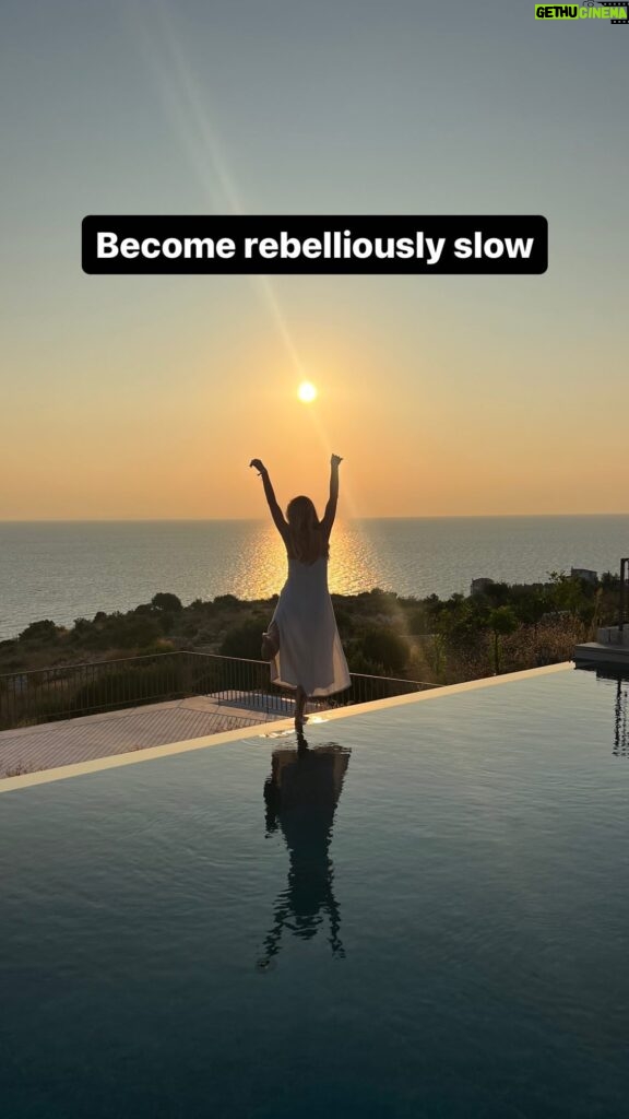 Maude Hirst Instagram - 🤍BECOMING REBELLIOUSLY SLOW🤍 In a world that is encouraging us to move faster than ever before we need to be REBELLIOUSLY SLOW to rebalance. Ideas can only drop in when we are still and have space to notice them. So slow down, take some deep breaths and listen. #slowdown #stressrelief #meditation #instagrammeditation
