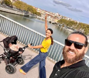 Maya Stojan Instagram - Loved every bit of our Lyon Rugby World Cup adventures with Grandma and Grandpa! 
So grateful to my husband for giving me the best Rugby experience. I now more or less know the rules! 
#rugbyworldcup2023france