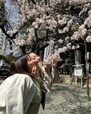 Mayu Miyamoto Instagram - .
本日は #6秒間の軌跡　第3話です🎆

まだ3月の桜満開の日に翼さんと桜と🌸♡