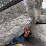 Meagan Martin Instagram - It was so lovely to have a chance to spend the day outside! I’ve been lucky enough to be able to keep climbing during this pregnancy. It was so cool to find some small and easy boulders that felt comfortable and safe for me to climb on ☺️!!! So far all of my @prana clothes still fit, so it was nice to get out in some new colors and prints of some of my faves like the Becksa 7/8 and the momento crop! #prAnaAdventurer