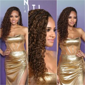 Meagan Tandy Instagram - Thank you @naacpimageawards ✨ My first time at this prestigious event celebrating Us🤎✨ #naacpimageawards #naacpawards 
•
Makeup : Me 💁🏽‍♀️
Fit: @sherrihill 
Braid Extensions: @kkays_studio