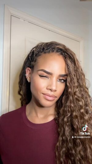 Meagan Tandy Instagram - Before and Aftering again #beforeandafter #makeuptransition #afro #goddessbraids #braidextensions #goddesslocs