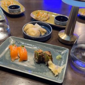 Meagan Tandy Instagram - Num Num. Had a much needed catch up lunch with two of my favs. We went to this new spot  @sushipalacehollywood 💃🏽 The vibe inside the place was 🔥 The staff was 🔥 and my favorite, the Toro belly Nigiri, as per usual,  insane 🔥. The gyoza [[insert chefs kiss here]]. The best part? Enjoying the cuisine with @nationsfilm and @dottidol . Who woulda thought a wolf show would bring about some of my dearest friendships and connects ❤️ ✨