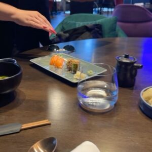 Meagan Tandy Instagram - Num Num. Had a much needed catch up lunch with two of my favs. We went to this new spot  @sushipalacehollywood 💃🏽 The vibe inside the place was 🔥 The staff was 🔥 and my favorite, the Toro belly Nigiri, as per usual,  insane 🔥. The gyoza [[insert chefs kiss here]]. The best part? Enjoying the cuisine with @nationsfilm and @dottidol . Who woulda thought a wolf show would bring about some of my dearest friendships and connects ❤️ ✨
