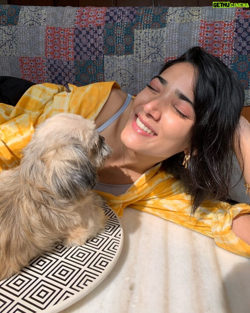 Medha Shankar Instagram - #bts convincing Laila to take pictures with me is a whole process🌝 . . . . . . . . . . #doglove #doggylovers #sunnyday