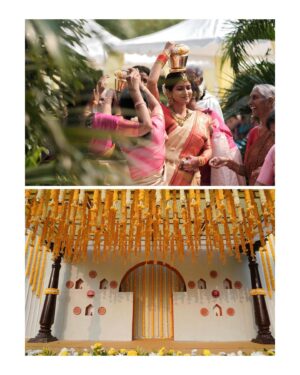 Meetha Raghunath Instagram - Having a traditional Badaga wedding is something I did not anticipate. Falling in love wasn’t something I anticipated either, but I did. So the Badaga wedding that followed was just a beautiful celebration of that. A “Madhil” is an arc like structure which is a sacred space in every traditional Badaga household. Though we didn’t get married in a hatti (a Badaga village) we wanted to do something that felt quite close to our culture for the wedding. Being the artistic geniuses of the house, my mom came up with the idea of the Madhil and the decor surrounding it and my sister designed the whole thing. They worked out everything from the colour palettes to just how it should look. So much of the wedding was an art project of sorts for all of us, but more about that later. Finding love is divine timing, but the ability to recognise love when it presents itself before you, and having the courage to embrace it is one of the qualities I’m most grateful to the universe for blessing me with. Long story short, I fell in love and got to have a beautiful wedding, it being a traditional Badaga wedding was just a fun added bonus.

Thank you @dhanusiyaviswanathan from @dreamday_designers for helping us execute our idea in the most efficient and passionately dedicated way as possible. 

@vasanthphotography @weddingsbyvasanth 

🌻