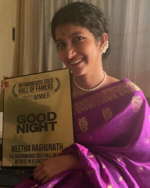 Meetha Raghunath Instagram - It was wear your grandmother’s saree to work day 💜

Ft. @purvaraghunath ‘s favourite song that I have now appropriated as my own new favourite song :p