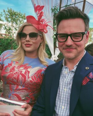 Megan Hilty Instagram - Big thank you to @scottnevins & @drhodges for getting married so I could finally have a reason to wear my fascinator! Also, thank you for throwing the most insanely gorgeous wedding I have ever seen! We are so happy for you - wishing you a lifetime of love, laughter and happiness! ❤️ #PSinPS