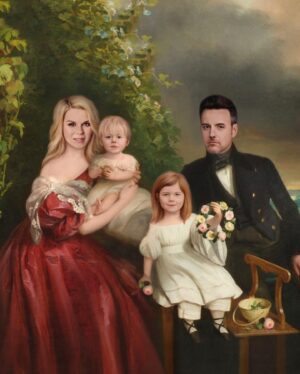 Megan Hilty Instagram - This Father’s Day I had this super casual portrait made of our family for the most loving father out there! Thank you to @popartyoushop for creating such an awesome gift. You really captured us in our every day element! 😂 We love you, @brianggallagher! 🧡