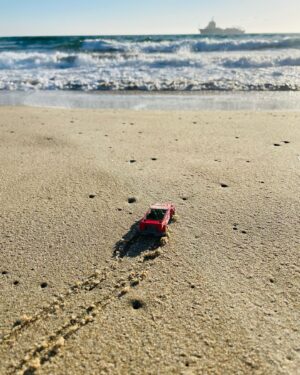 Megan Follows Instagram - Found it in the sand. Played.
#toycars #beach #lost #ocean #red #breathe