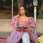 Megan Nicole Instagram - Can I tell you a secret? The chocolate was almost impossible to bite through, don’t recommend. But do recommend putting on a pretty dress and buying yourself some flowers💝