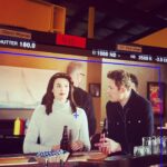 Meghan Ory Instagram - Scenes from a date night….Most alone time with hubby since kids 😂 -at work😂 @johnny_reardon_ @hudsonandrex 📸 @ella__keefe #onset